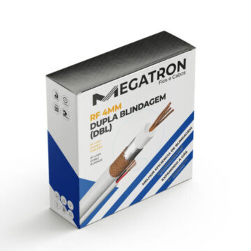 CABO COAXIAL RF 4MM + 2X26AWG DUPLA BLINDAGEM - 100 M BRANCO