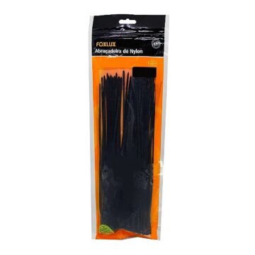Abracadeira Nylon 380x4,8mm Preta, Pcte 50und