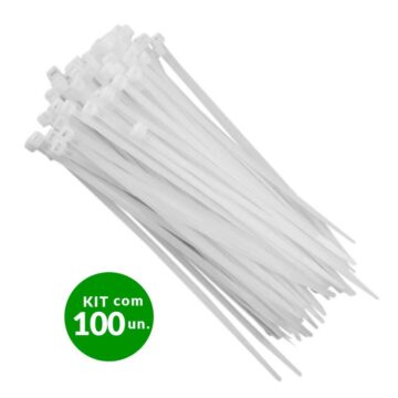 Abracadeira Nylon 280x3,5mm Branca, Pcte 100und