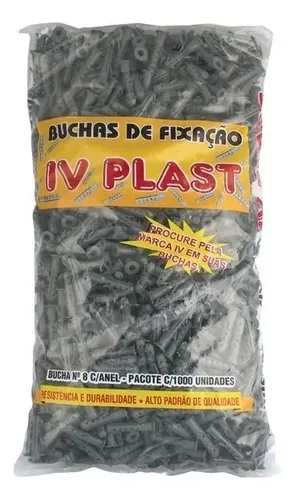 BUCHA PLASTICA C/ ANEL 8  - IVPLAST