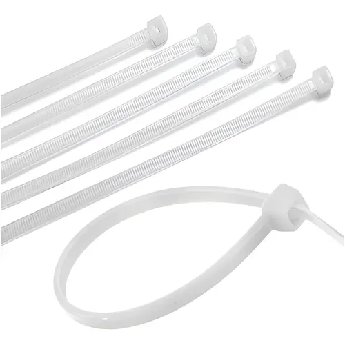 Abracadeira Nylon 280x4,8mm Branca, Pcte 100und